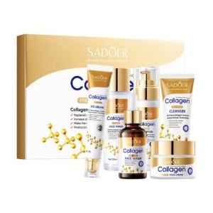 Подарунковий набір антивікової косметики для обличчя Sadoer Collagen 6 в 1 з колагеном