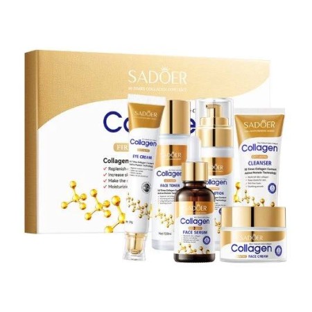 Подарунковий набір антивікової косметики для обличчя Sadoer Collagen 6 в 1 з колагеном