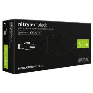 Рукавички нітрилові чорні 3,5 г Nitrylex S, 100 шт