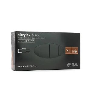 Перчатки нитриловые чорные 3,5 г Nitrylex XL, 100 шт