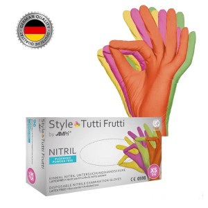 Перчатки нитриловые неопудренные Tutty Frutti разноцветные S