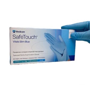 Рукавички нітрилові Medicom SafeTouch Vitals L 100 шт\уп
