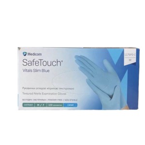Рукавички нітрилові Medicom SafeTouch Vitals M 100 шт\уп
