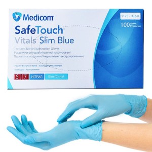 Перчатки нитриловые Medicom  SafeTouch Vitals S 100 шт\уп 