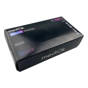 Рукавички MediOk нітрилові неопудрені Space чорні L (100 шт/уп)