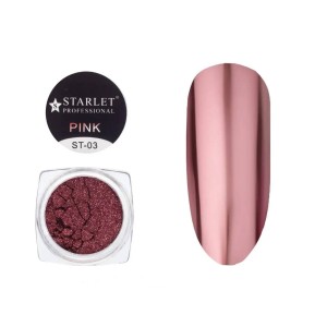 Зеркальная пудра для втирки Starlet Professional №03, цвет "Розовый" 