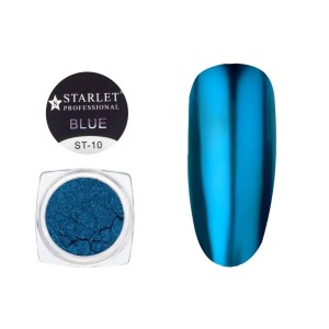 Зеркальная пудра для втирки Starlet Professional №10, цвет "Синий" 