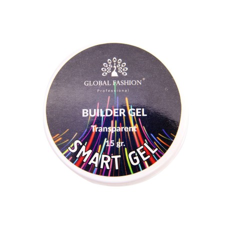 Гель Global Fashion Smart gel для нарощування та моделювання нігтів, прозорий, 15 г