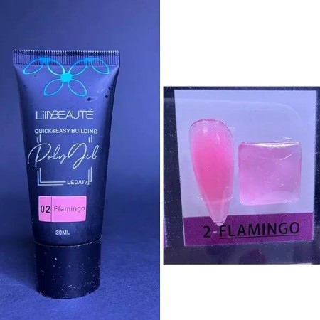 Полігель для нарощування нігтів Lilly Beaute 02 Flamingo 30 мл