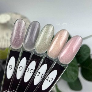 Акрил гель Saga Professional Acryl Gel 08 рожево-ліловий з шиммером, 13 мл. Photo 2