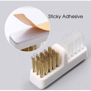 Щітка для чищення фрез, подвійна (латунь, пластик), на липкій основі. Photo 2