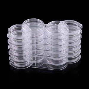 Контейнер для страз 12 секцій, висувний набір прозорих баночок для дрібниць. Photo 2