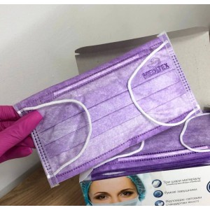 Маска медична Фіолетова Meditex (50шт). Photo 2