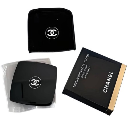 Зеркало карманное двойное Chanel черное