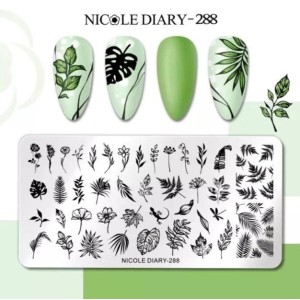 Пластина для стемпинга ногтей Nicole Diary -288